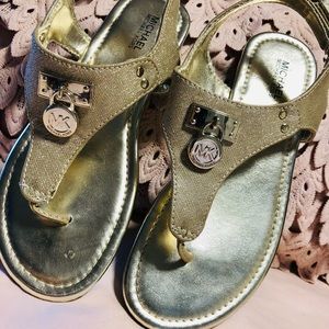 Girls size 2 Michael Kors gold sandals